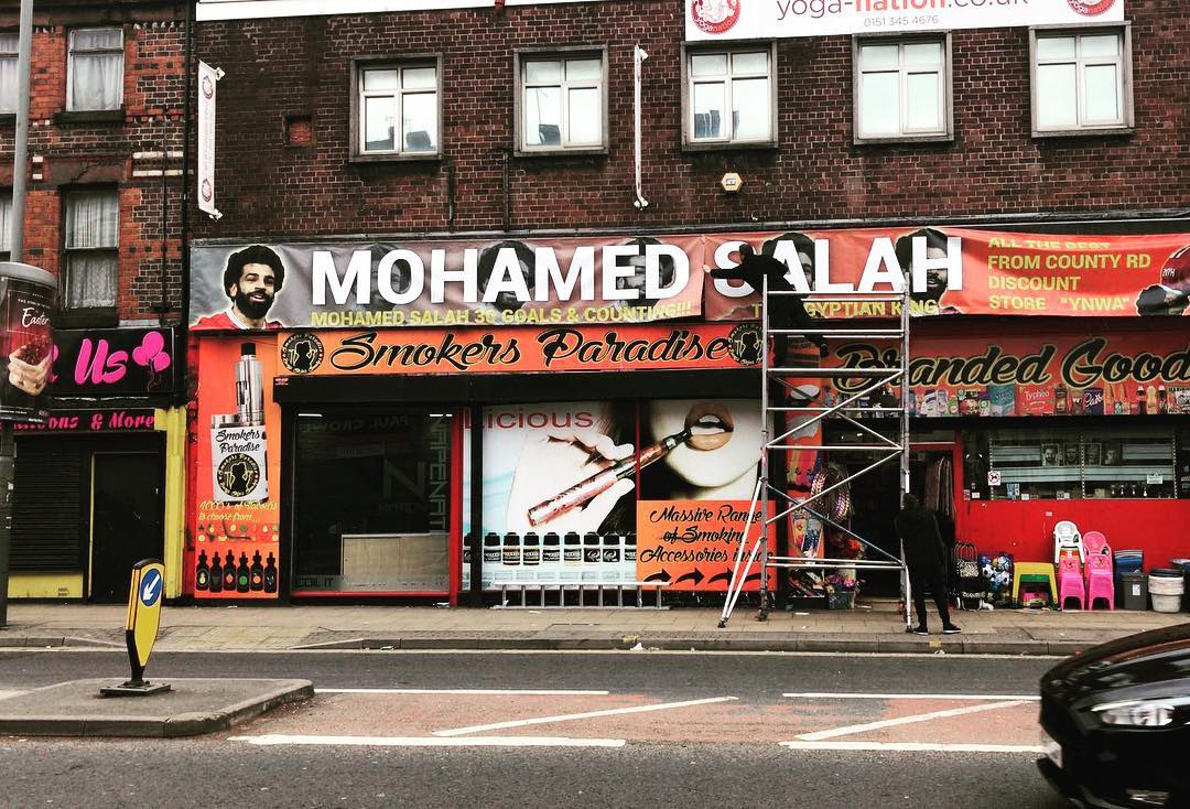 Store in Liverpool from the UK  Liverpool Lads makes our Instagram pic of the Day #mosalah #salah #egyptianking #lfc #liverpool #liverpoolfc #YNWA #mohamedsalah #salahfever