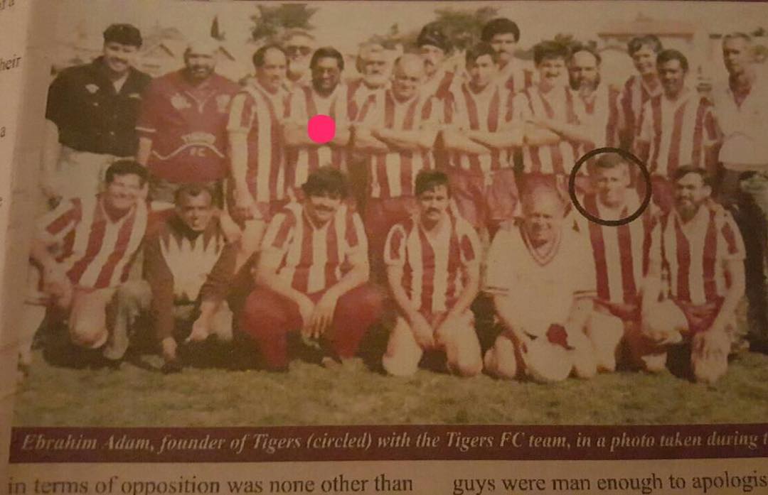 Tigers Managers & Officials played a Veterans Game back in the day. Can you Name them. My Dad in the line up too (Pink)The Good Days. (Circled Uncle Ebrahim Adam). Right of him our under 10 Tigers Manager Dr Abu Seedat @our_doc #youngtigers #tigers