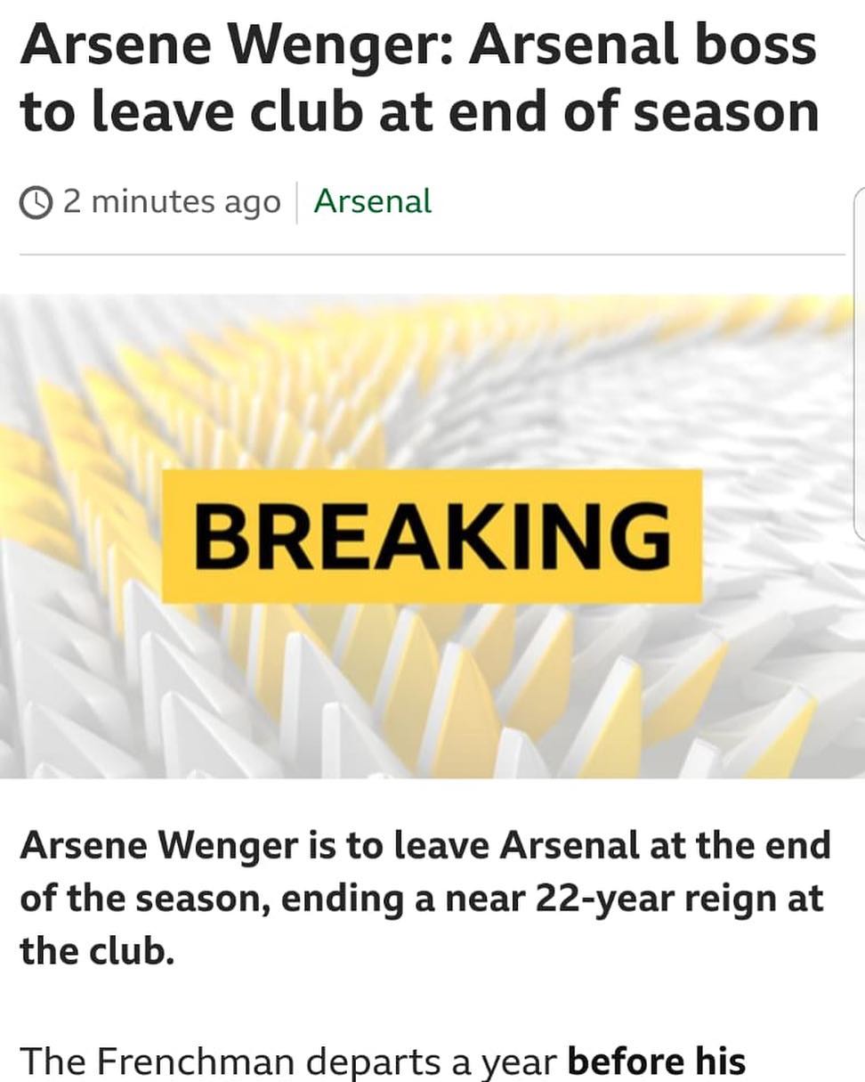 Is this a Hoax. Can't be. Is it really happening? #arsenewenger #arsenal