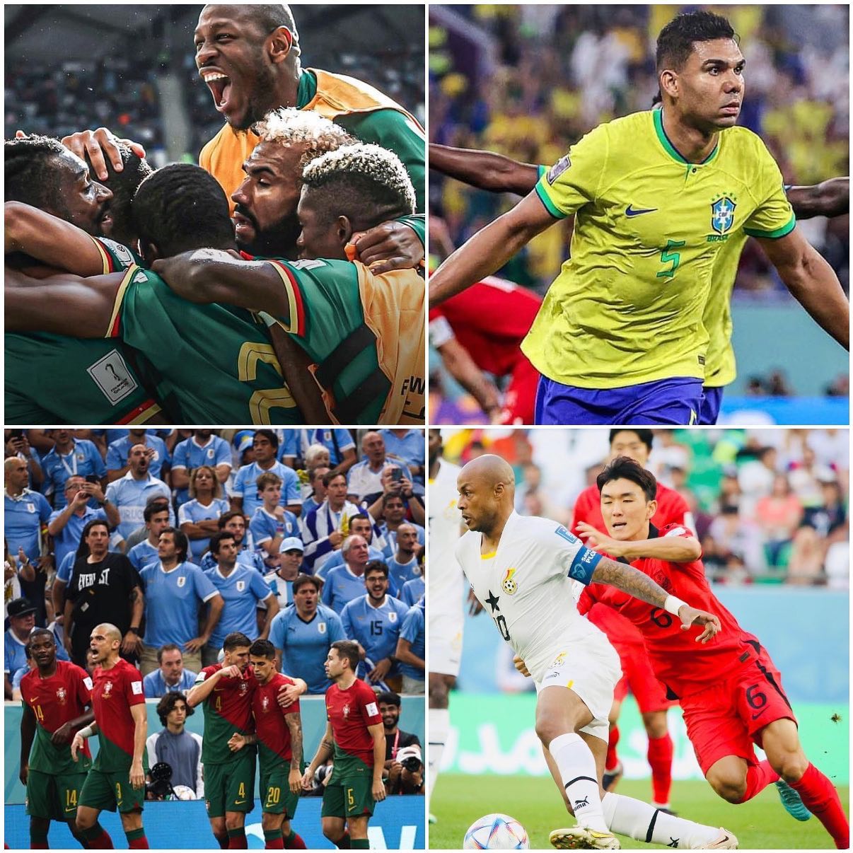 Top Day and what an entertaining World Cup this is turning out to be. Serbia and Cameroon played out a 3-3 thriller. Ghana kept Africas flag flying by beating Korea and can now avenge Uruguay for that 2010 injustice. Casimero shows why he’s the best in his position by giving Brazil a 1-0 win over Switzerland  and in the evening cracker it was a Bruno Fernandez show as Portugal beat Uruguay 2-0. Today the final group games get underway as the teams push to qualify for the last 16#qatar2022 #portugalvsuruguay #brazilvsdenmark #koreavsghana #cameroonvsserbia #fifaworldcup #qatar #brunofernandez #portugal #brazil #ghana #cameroon #serbia #uruguay