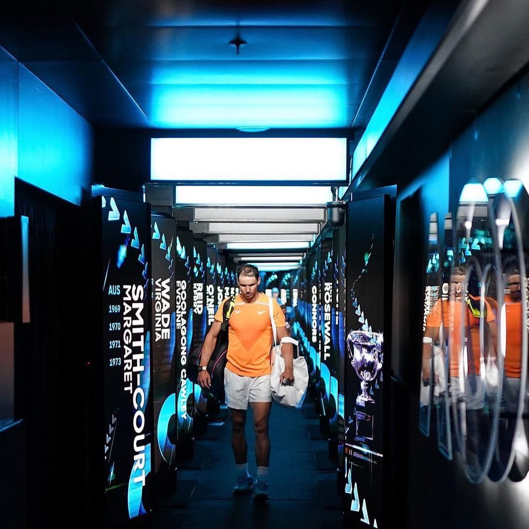 This picture sums it up. Rafa Nadal out of the Australian Open beaten by Macdonald Mcallister from the USA. Sad for the tourney sad for Nadal. Vamos Rafa. See u at French Open #nadal #ozopen #austrailianopen