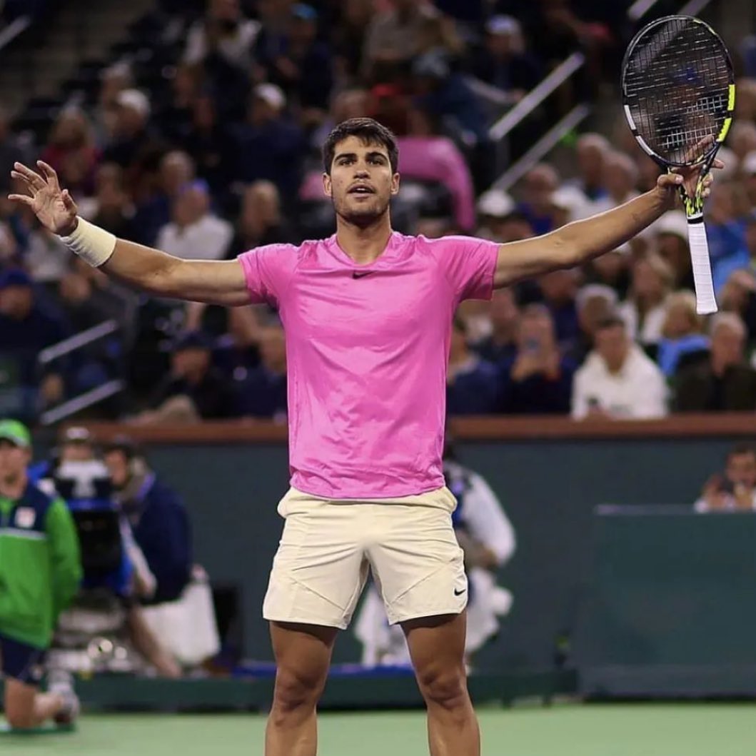 Great watching this guy I tell you. Alcaraz defeats Medvedev 6-3 6-2 to win Indian Wells. Can he win the French #alcarez #indianwells #alcarazvsmedvedev