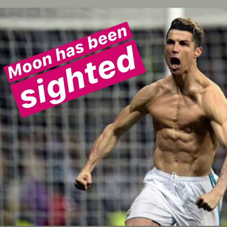 Current Situation at the Mayet Residence. The Moon has been sighted. This is my father running in the Lounge....Just like this. Last year he did the CR7 Celebration. This year he also did the CR7 Celebration #thetoppie #eid