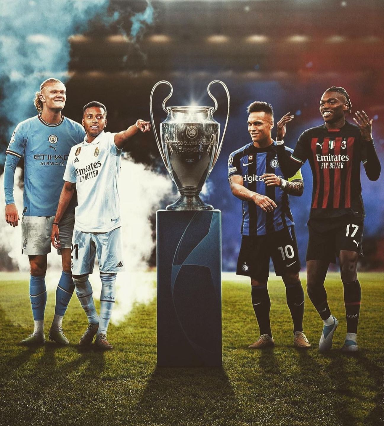 The Semi finals are set. Citeh vs Real Madrid and San Siro Derby in the other Semi Final#uefachampionsleague