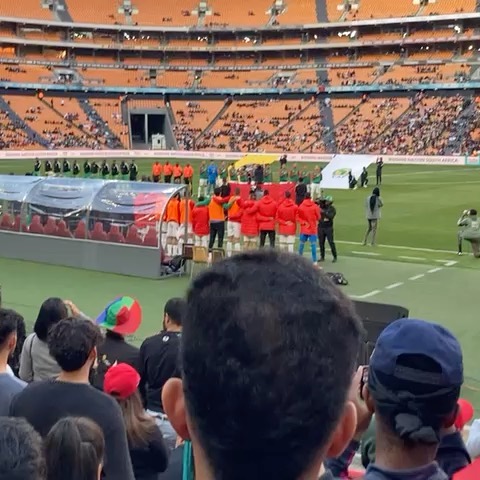 South Africa 2 🇿🇦 vs Morocco 1 🇲🇦 at Soccer City. Man on the scene @eyahmed . Great win for SA. Who was there and how was it . Did they move the SAFA ticketing offices to Fordsburg? #justasking 😀#afcon2023qualifiers #bafanabafana #morocco #savsmorocco #soccercity