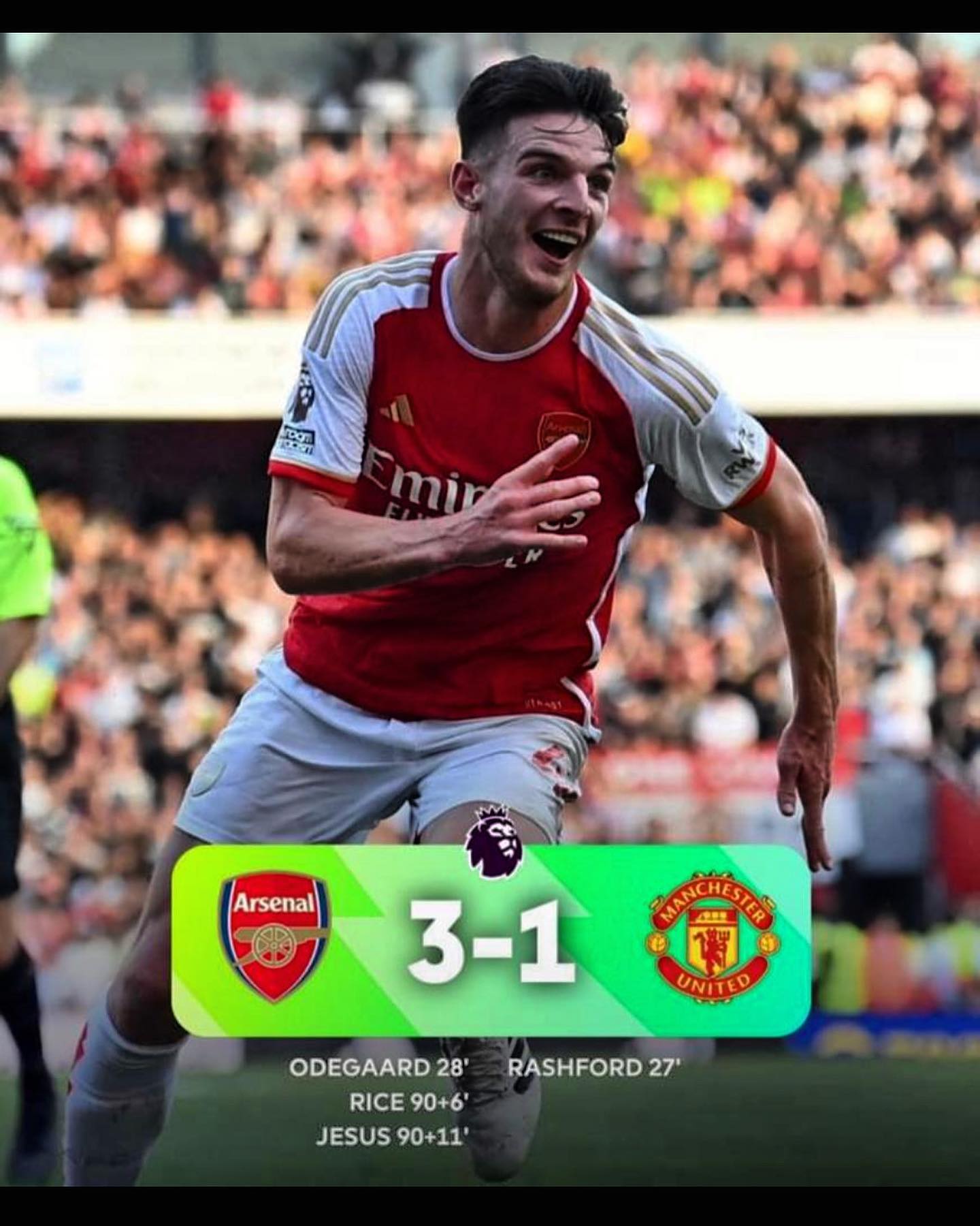 Sundays are Rice Days. Arsenal 3 Man Utd 1. Watta thing. What’s ur views on the game#arsenal #gunners #arsenalvsmanutd