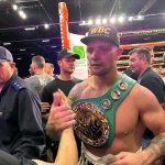 Kevin Lerena beats Senad Gashi in 12 rounds at Emperors Palace last night to become WBC Interim Bridgerweight Champion. The 0018 guys on the scene were the Laher bros. Lennox Lewis and Dingaan Thobela met them @ridwaan_moosa_laher #boxing #emperorspalace #lennoxlewis #dingaanthobela #kevierena