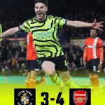 Luton 3 Arsenal 4. What a cracker at Kennilworth Road. Gunners fans having Daal Chawel (Rice) tomorow as Declan Rice headed them into a 4-3 lead. Gunners go 5 points clear. In the other game Wolves beat Burnley 1-0#epl #arsenal #gunners #hatters #luton #lutonvsarsenal #kennilworthroad #englishpremierleague