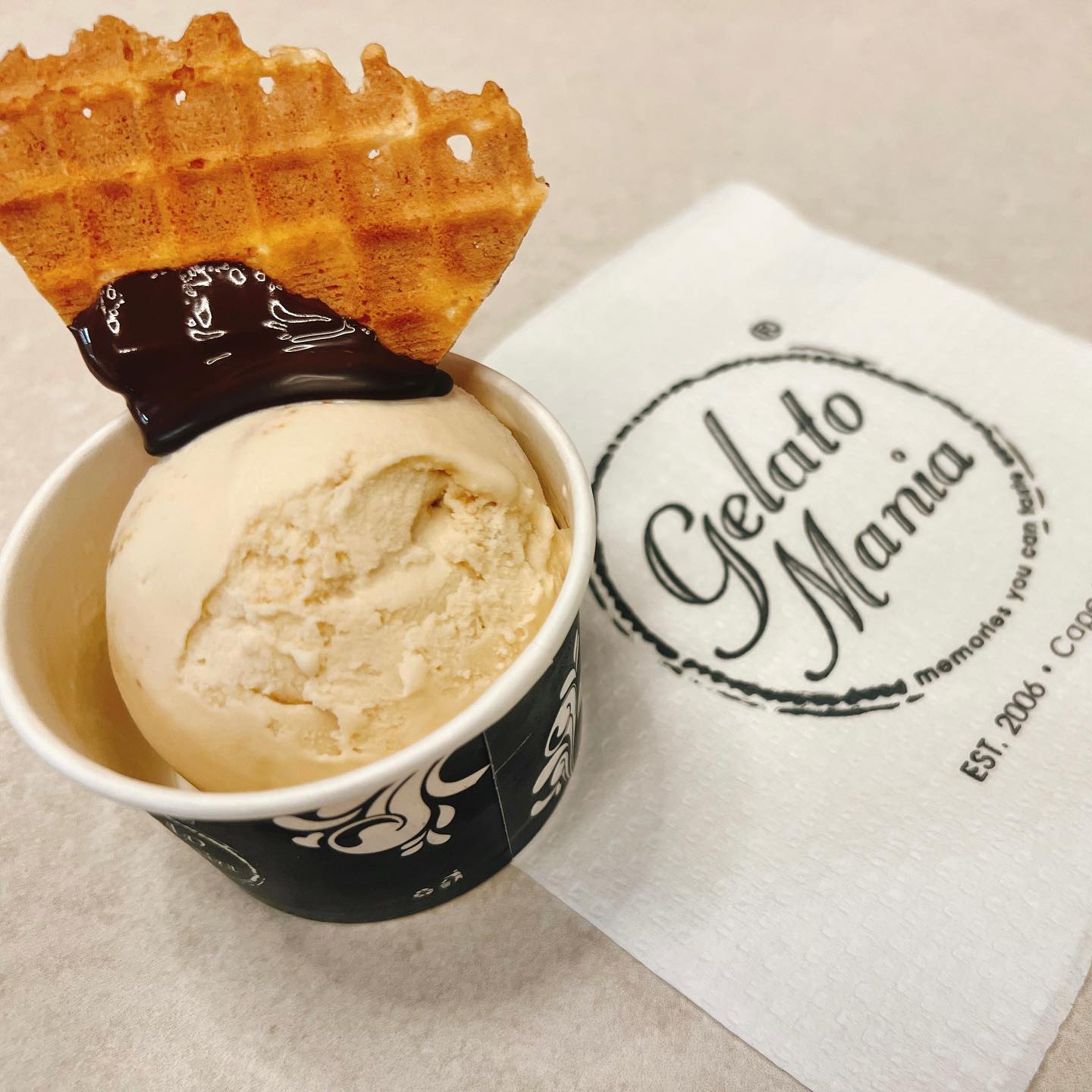 Lotus Biscoff Ice cream at Gelato Mania in the Firs,Rosebank. JHB, Just opened @gelatomaniact #icecream #lotusbiscoff #gelato #gelatomania #icecreamlover #rosebank #jhb #dessert #foodinjhb