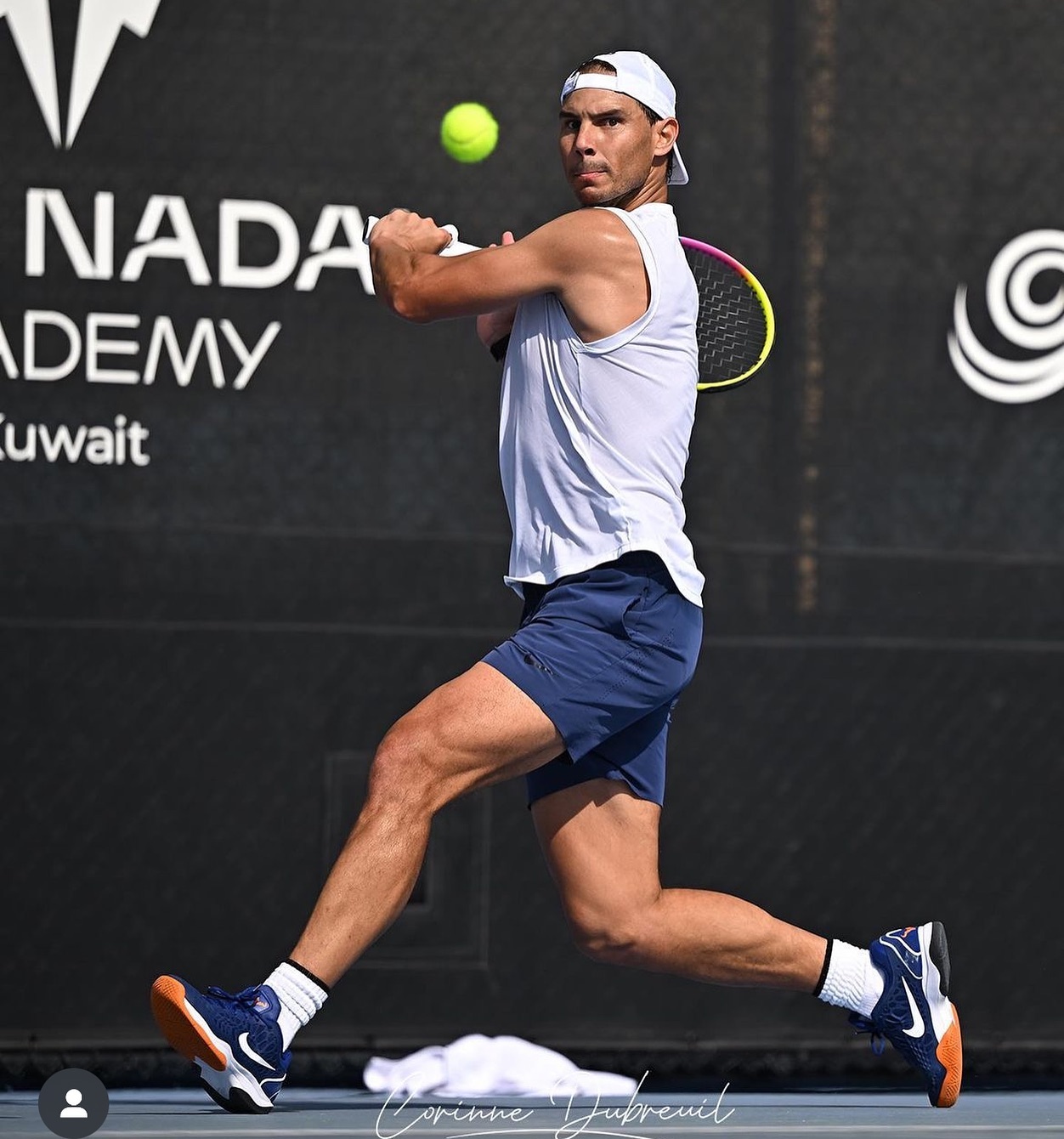 Rafa Nadal practices at his Academy in 🇰🇼 Kuwait. Good to see Rafa back for his final year on the tour. Hope he stays fit and injury Free. Vamos Rafa