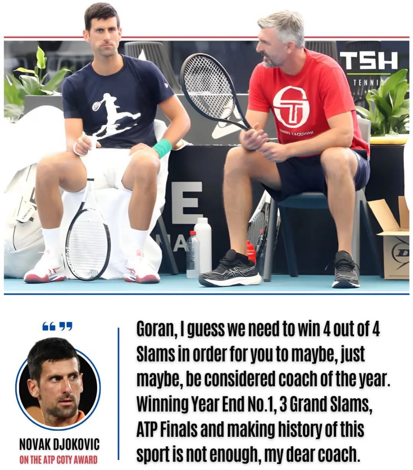 Novak Djokovic was right on his coach not recieving the ATP Coach of the year #tennis #djokovic #ivanisivic #atpcoachoftheyear