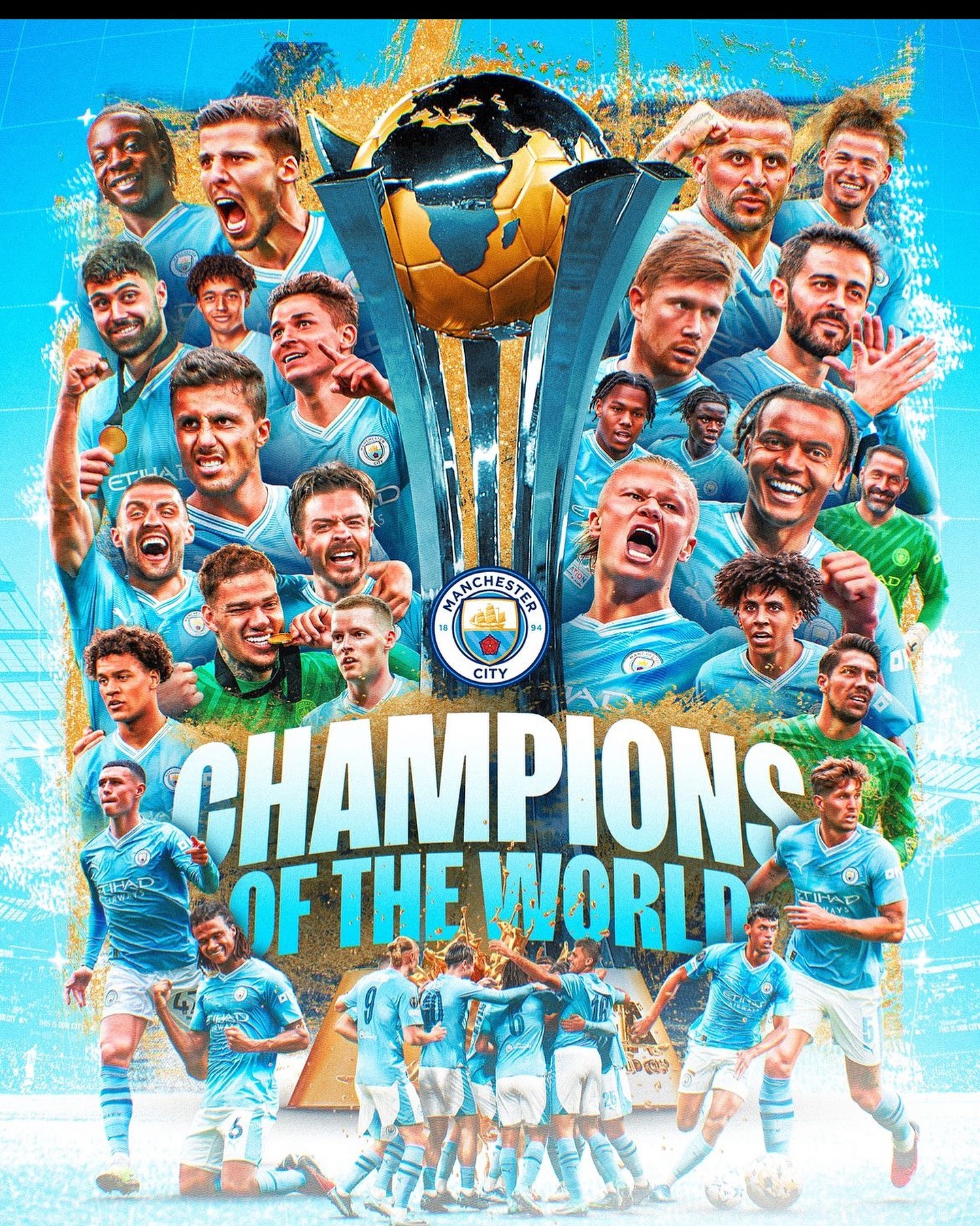 Man City are Champions of the World. They beat Fluminesi 4-0 in the FIFA Club World Cup in Jeddah, Saudi Arabia . Well done Citeh