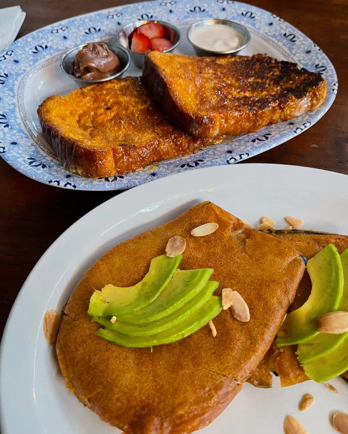 Battered Aubergine Breakfast and Brioche French Toast at Antique Cafe in Berea,Durban @waheedvadi #breakfast #breakfasttime #antiquecafe #frenchtoast.