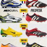 World Cup boots Nike vs Adidas (Predator vs Mecurial) through the years. Which year was your best ? #adidas #nike #mecurialvapour #predator #bootroom #footballboots