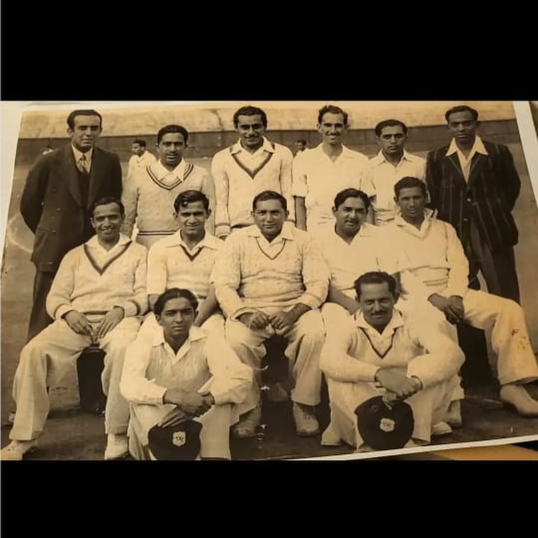 TVL Cricket team in the past (50) with Jimmy Bulbulia by @riaz_coovadia (Standing Left to Right Ameen Saloojee,Majam,Kajee, Dawood Chota, Sawed Nawab, Checker Jassat. Seated Middle. Freeman Dadabhay, Rasid Garda, Essoep Saloojee (capt) Jimmy Bulbulia, Mac Anthony. Sitting Abbas Dinath, Sonny Khota#tvl #cricket #0018legendsproject #sacricket