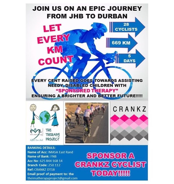 Support these Fine Lads. @team.crankz  as they cycle from JHB to Durban. Every km counts