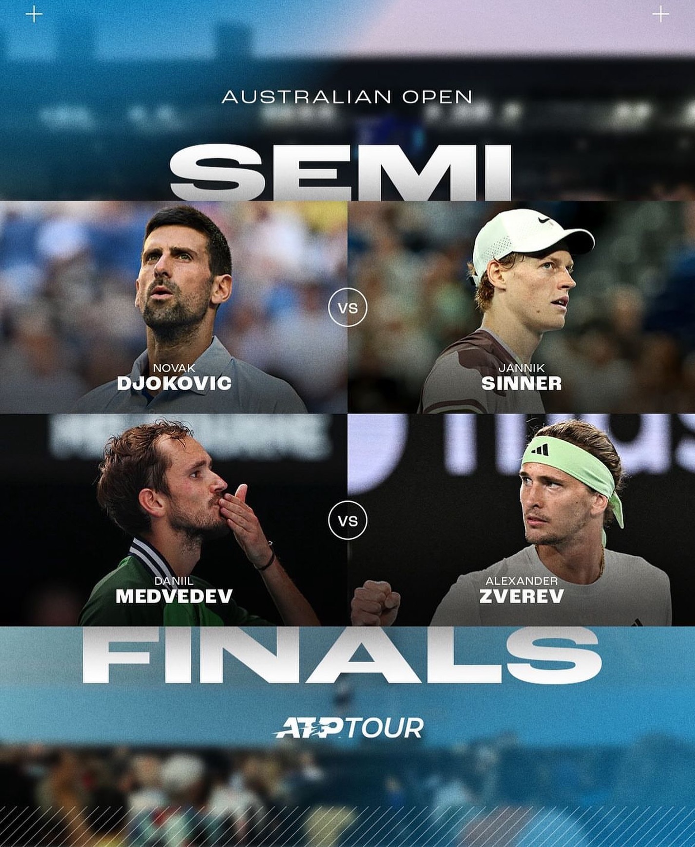 My chap Alcaraz lost today so was a big disappointment. I really thought hel beat Zverev. Well on to the French for Carlos. Hes young. If he stays injury free lots more SLAMS to come. But to be a GOAT he has to dominate these games. Well its Djokovic vs Sinner and Medvedev vs Zverev. Ive enjoyed this Austrailian Open. In the womens semis its Gauff vs Sabalenka and Yastremska vs Zheng#aussieopen #austrailianopen #melbourne #grandslam #ozopen