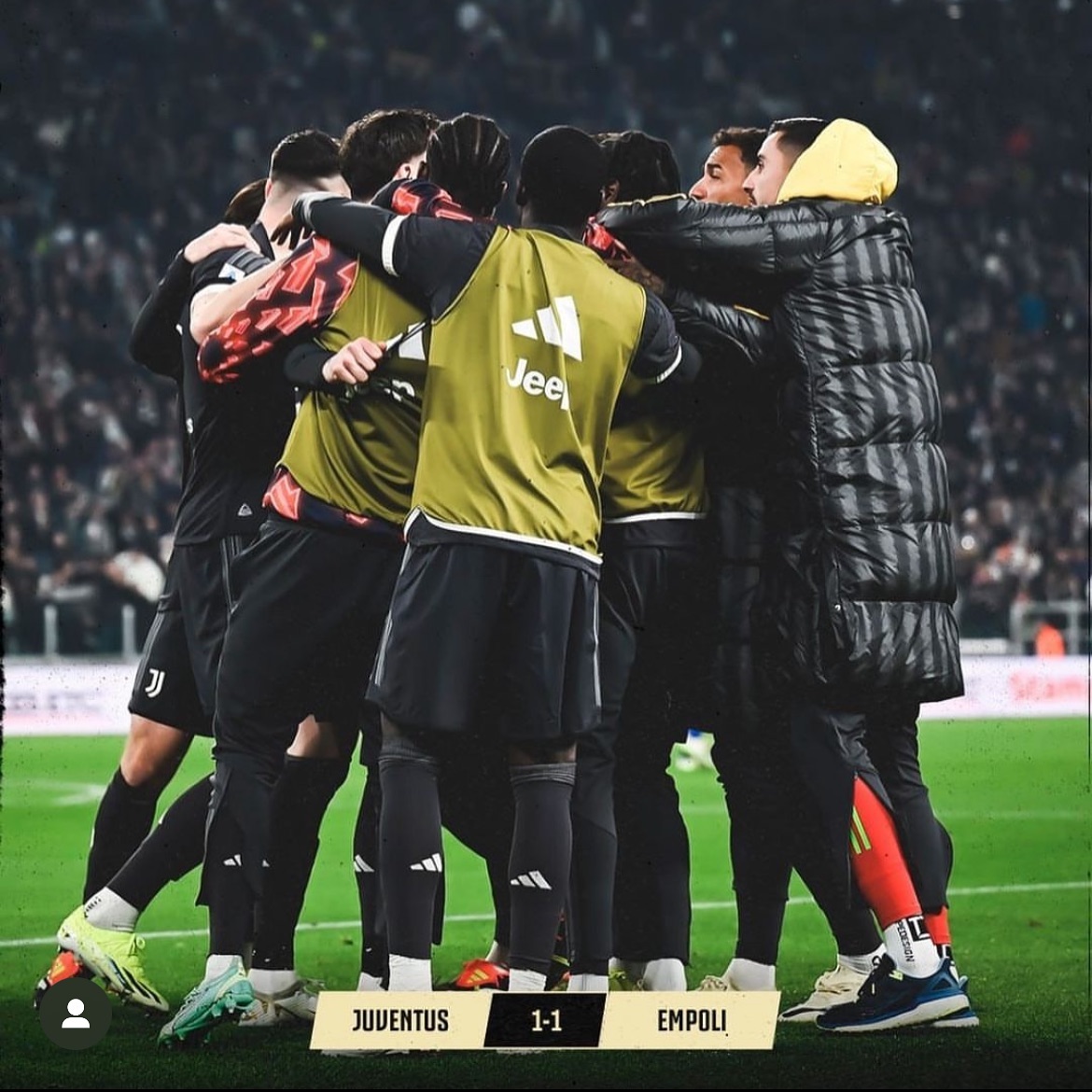 Juventus 1 Empoli 1. We drop 2 points in Turin 🥲. But we stand together. Forza Juve