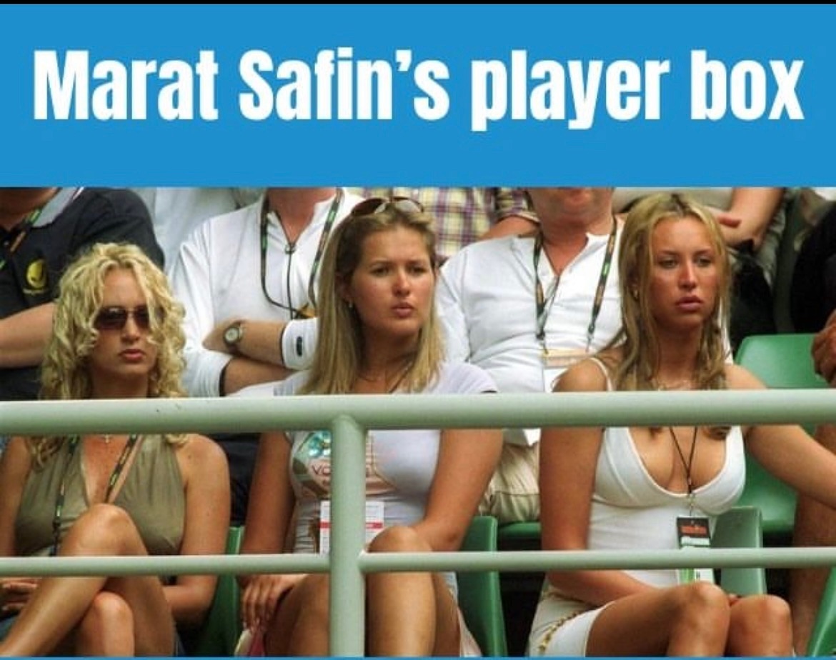In Austrailian Open 2002 this was Marat Saffins Player Box. Watta Thing man