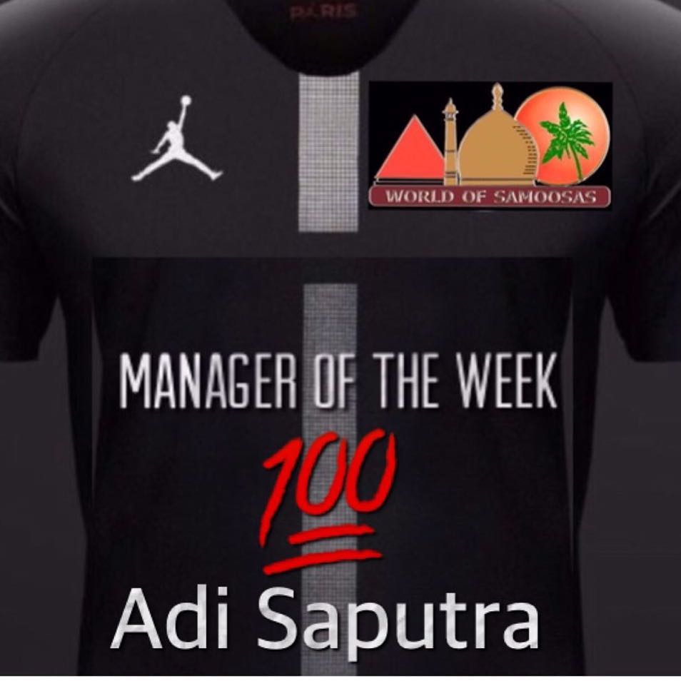 @worldofsamoosas Manager of the week is Adil Supatra. First oke to hit hundred in our league and he’s From Indonesia 🇮🇩 look out for the @jimmys_fordsburg League Cup Draw. Coming Soon