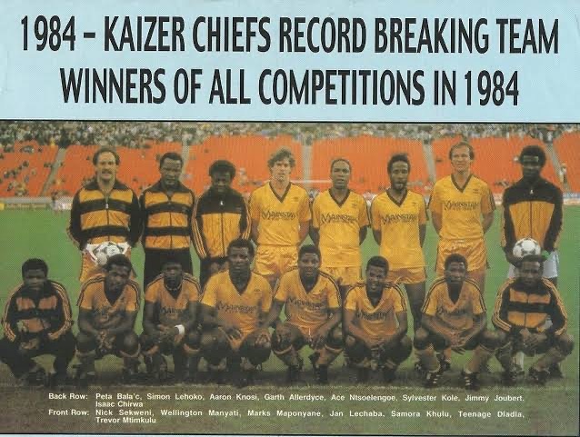 Kaiser Chiefs in the 80s. I met a few Chiefs fans in tears on Sunday after they were dumped out by Milford FC in the Nedbank Cup. Remember the Chiefs bozzas in the past. Teenage Dladla, Computer, Marks Maponyane, Ace Khuse, Shane McGregor, Fani Madida, Howard Freeze, Gary Bailey, Doctor Khumalo and more #chiefs #kaizerchiefs #sasoccer #iwisa #amakhosi