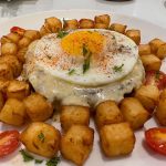 Mushroom Hash brekkie at @wimpykillarney 1 egg on a spinach and chickpea patty with mushroom sauce, grilled hashbrown cubes and grilled cherry tomatos. New on the Menu #HalaalHave you tried this yet
