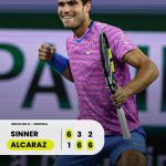 Carlos Alcaraz beat Jannik Sinner in 3 Power Sets. Whatta Game. Im gonna enjoy the Tennis this year. Hel face Medvedev In tonight’s final. Medvedev beat Tommy Paul in the other semi#tennis #alcaraz #alcarezvsmedvedev #sinner #indianwells #atpmasters1000