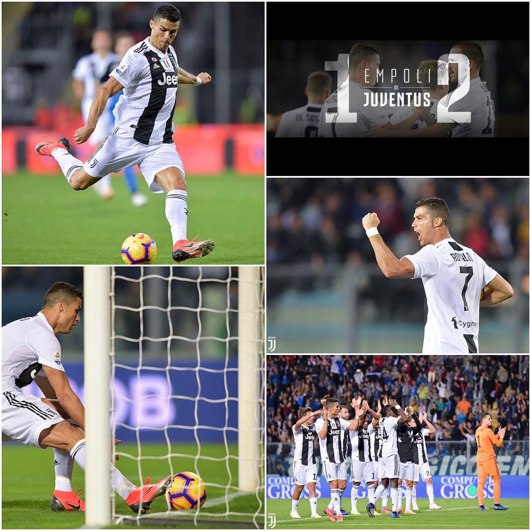 Empoli 1 Juventus 2. We came back from 1-0 down Thanks to a Ronaldo brace. The second was a 25 yard screamer. Good and tough win away. Now we welcome the MANCS in Turin. Forza Juve