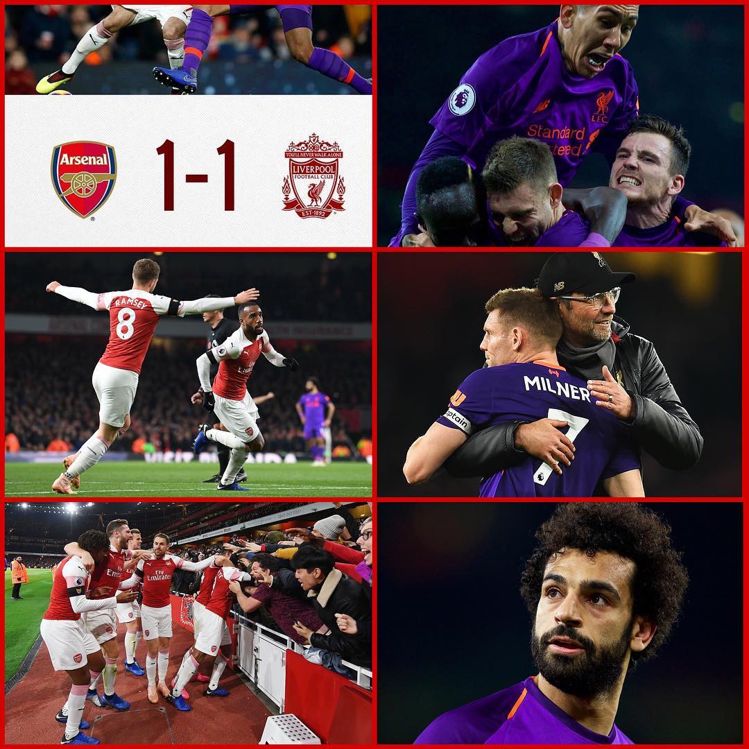 Arsenal 1 Liverpool 1. End to end stuff. Watched it with the lads and Liverpool man himself @faadiltayob. Fair result on the night. #liverpool #arsenal #arsenalvsliverpool #emirates #premierleague #epl