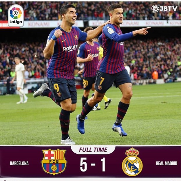 Barcelona thump Real Madrid 5-1 in the El Classico at Camp Nou. How was the game?#elclassico #barcelona #realmadrid #barcelonavsrealmadrid #classico #noucamp #suarez