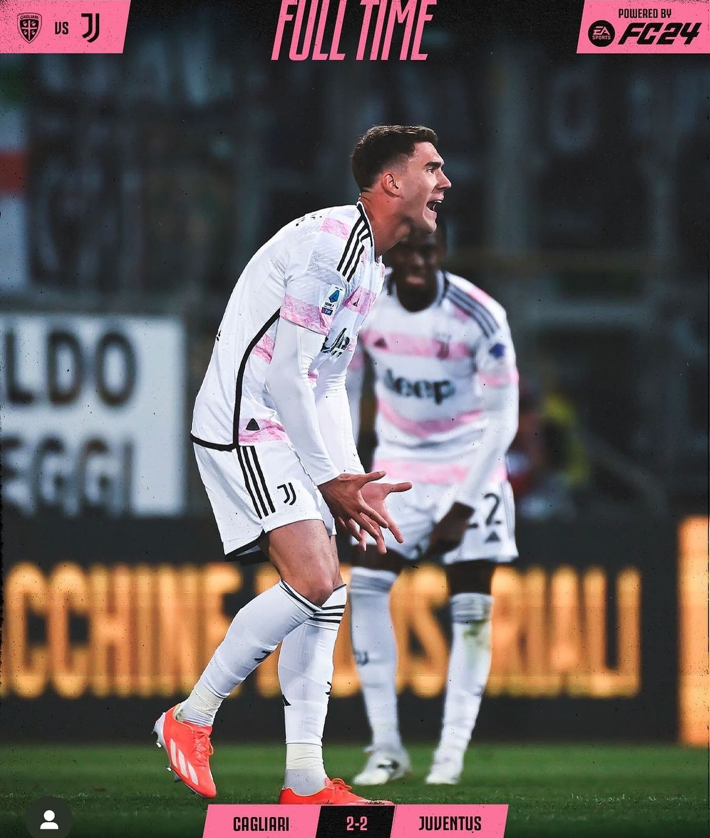 Cagliari 2 Juventus 2. Another drab draw, Another terrible display. Bianconeri are chanting Alegri must go. MANCS there’s your Manager