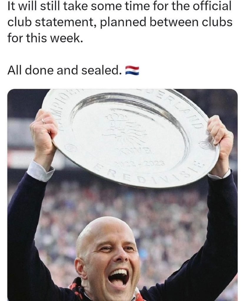 Who the f@$k is this Chap now. New Liverpool Manager. What you talking about Willis. Who is Arne Slot. Is he the 🚘 Zee or Ten Hag. Is he bringing Total Football.