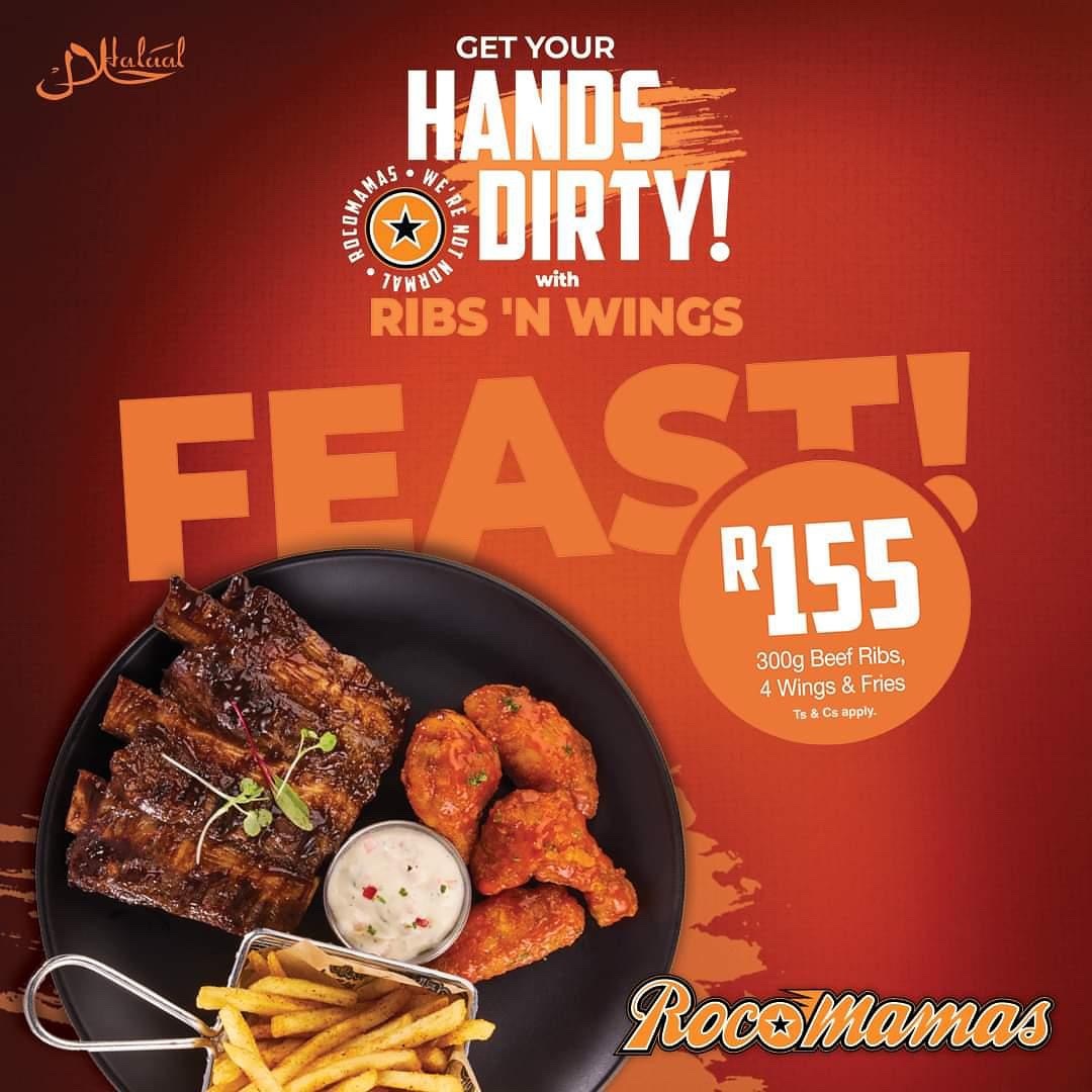 Ribs and Wings Feast at Rocomamas Sandton City and Melrose Arch #halaal. Great Deal @rnbfamilyfoods
