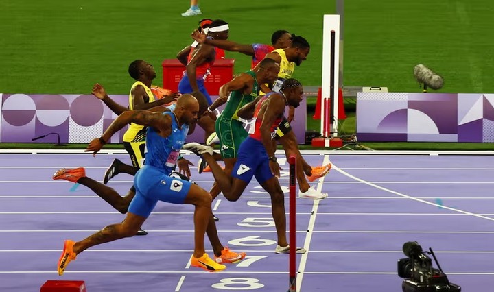 World champion Noah Lyles edged out Jamaica's Kishane Thompson by .005 seconds, to win the men's 100-metre final at Paris 2024. Lyles won with a personal best time of 9.784 seconds.