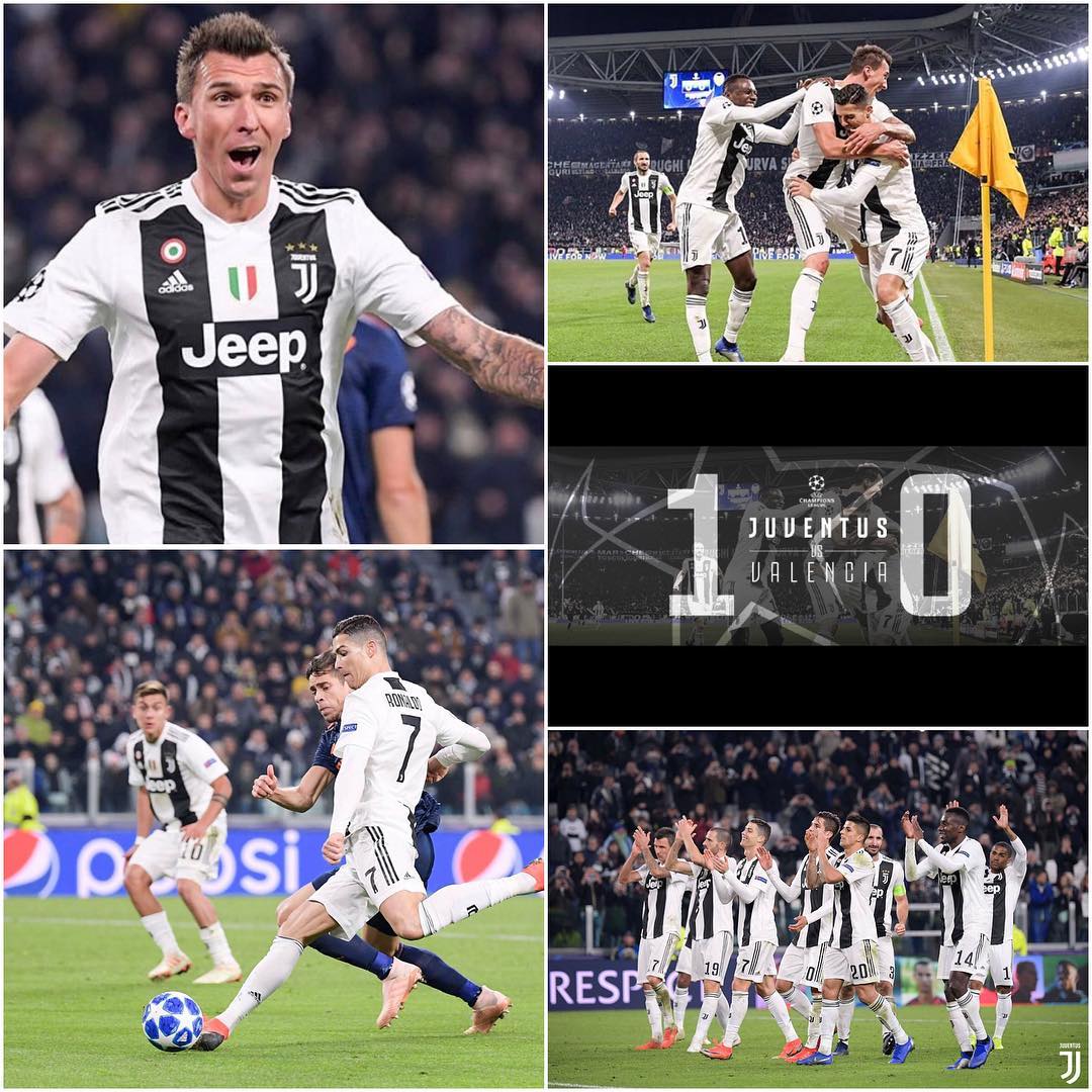 Juventus 1 Valencia 0. We qualify for the next stage. A win against Young Boys will win us the group. CR 7 assist for Manzukic to score. Solid Juve perfomance. And we have Schezny to thank for a point blank save before half time. First goal is achieved. Forza Juve. Mario Manzoookic...Strong Like a Ox 🐂 #juventus #juve #forzajuve #juventusvsvalencia #alianzstadium #uefachampionsleague #mariomandzukic #juvefans #valencia