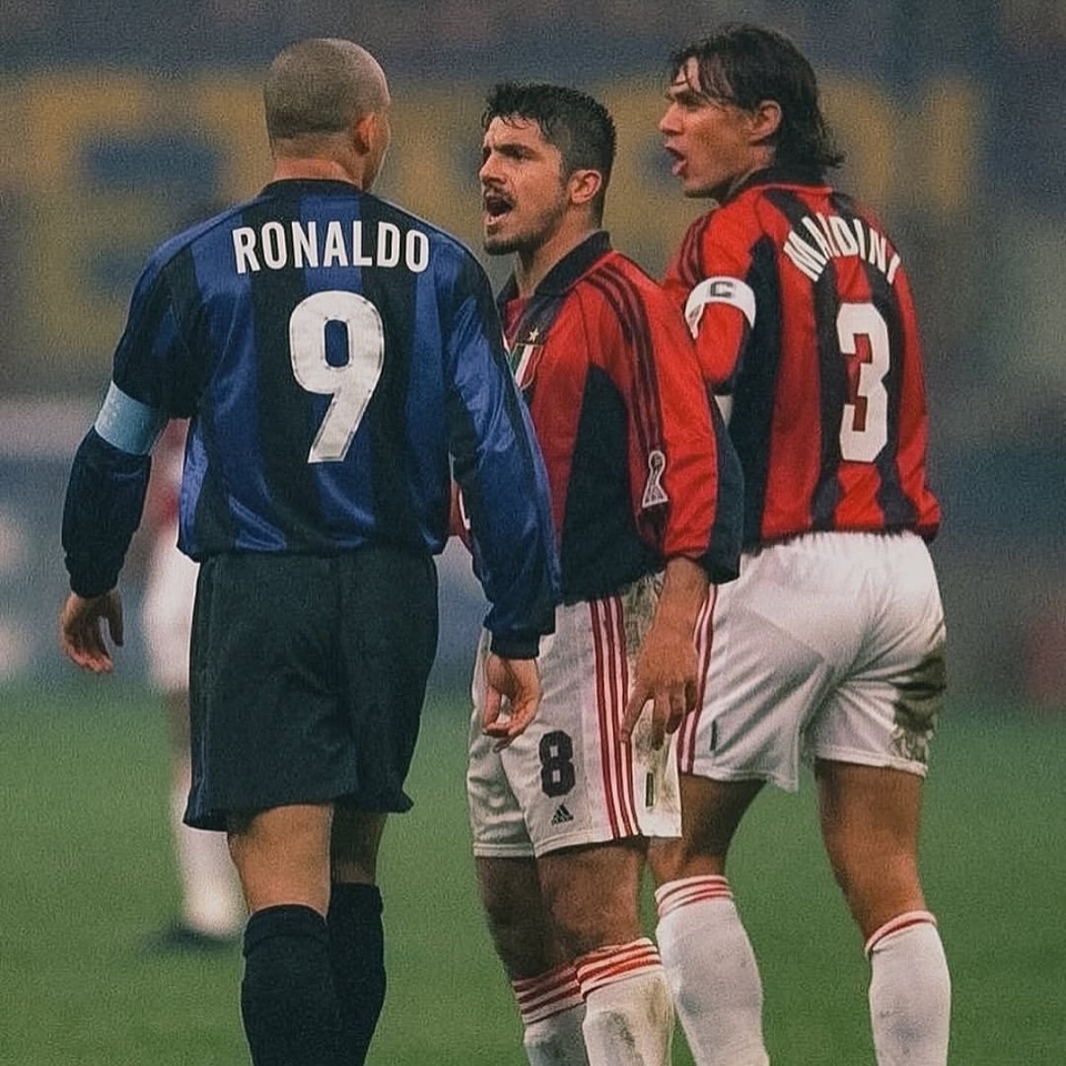 Defense vs Attack. Ronaldo R9 faces off with Gatusso and Maldini