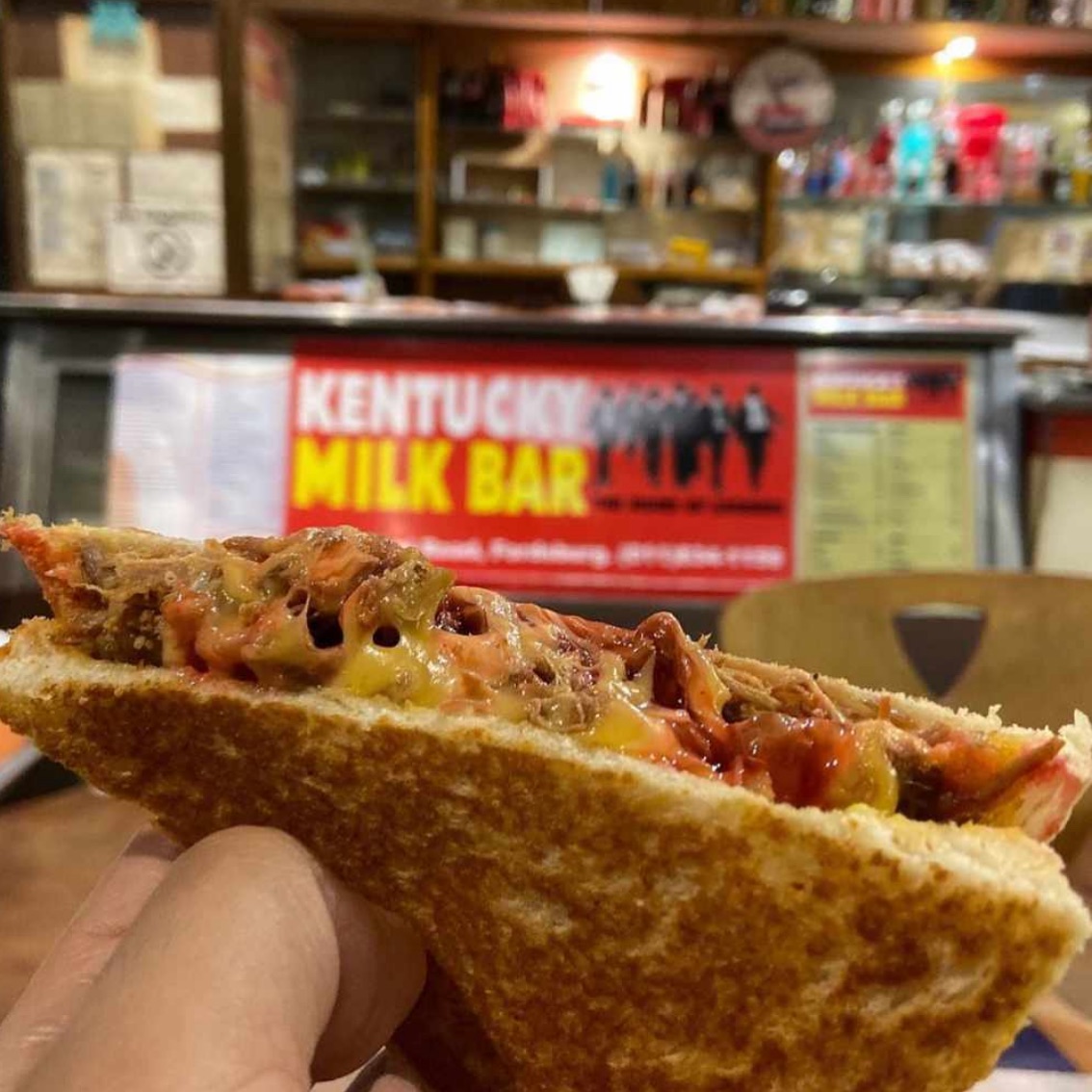 It’s a night for Steak and Cheese at the Home of Legends. @kentuckymilkbar . It goes down on a night like this