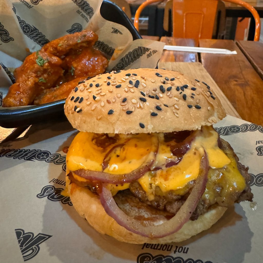 December Nights are Rocco Nights at Rocomamas Melrose Arch. Buffalo wings and One Love Tropical LTD Edition Burger. 150g beef smash, Rocco mayo, Aged Cheddar, Red Onion, Jamaican pineapple salsa, Marley mayo, Mango Habanero sauce