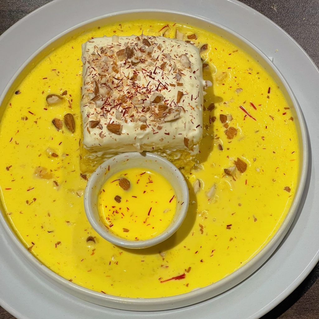Had a Saffron Milk Cake and tasted some new menu items at @le_kreamery In Illovo before the Engeland game ️