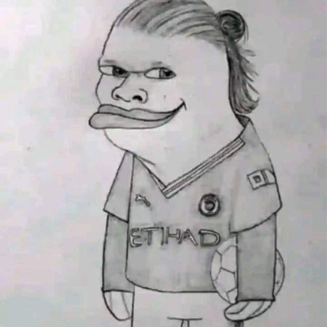 Pic of the day from my nephew whos a Haaland Fan. I gave him this. He was cross yesterday. On another note MANCS are happy today. Im checking owes in the plaza with some Classic Man Utd jerseys. But what is going on with Citeh. Indian owes willl. I heard of our Aunties saying Maybe Somebody Did something to PEP :) :).