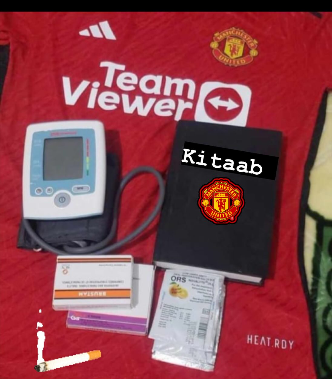 Just caught my father getting ready for the MANC Game. The Dadas Southampton