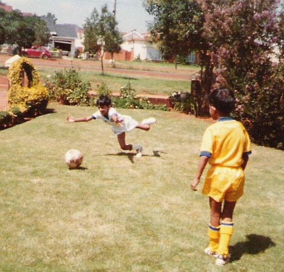 As we feature Retro jerseys came across this pic of me and my bro with our first kits sent by the cuzzies from Bateley, . Leeds Utd Umbro home and away. We were just chuffed we had the full kit from socks to shorts. Had a kick about on the Lenz garden pitch. We also met @__moeeey and @nabeel_bhaba in the Germany Italia 1990 strip. If you have any classics kits and want to be featured send them in ️