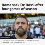 No way to treat your son. Roma sack De Rossi after 4 games 🫣
