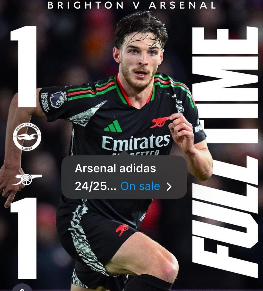 Arsenal, Arsenal. Just what we needed. All set for tomorrow.