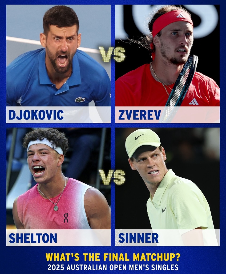 The Australian Open 2025 Semi final draw is complete. Who’s your favorite