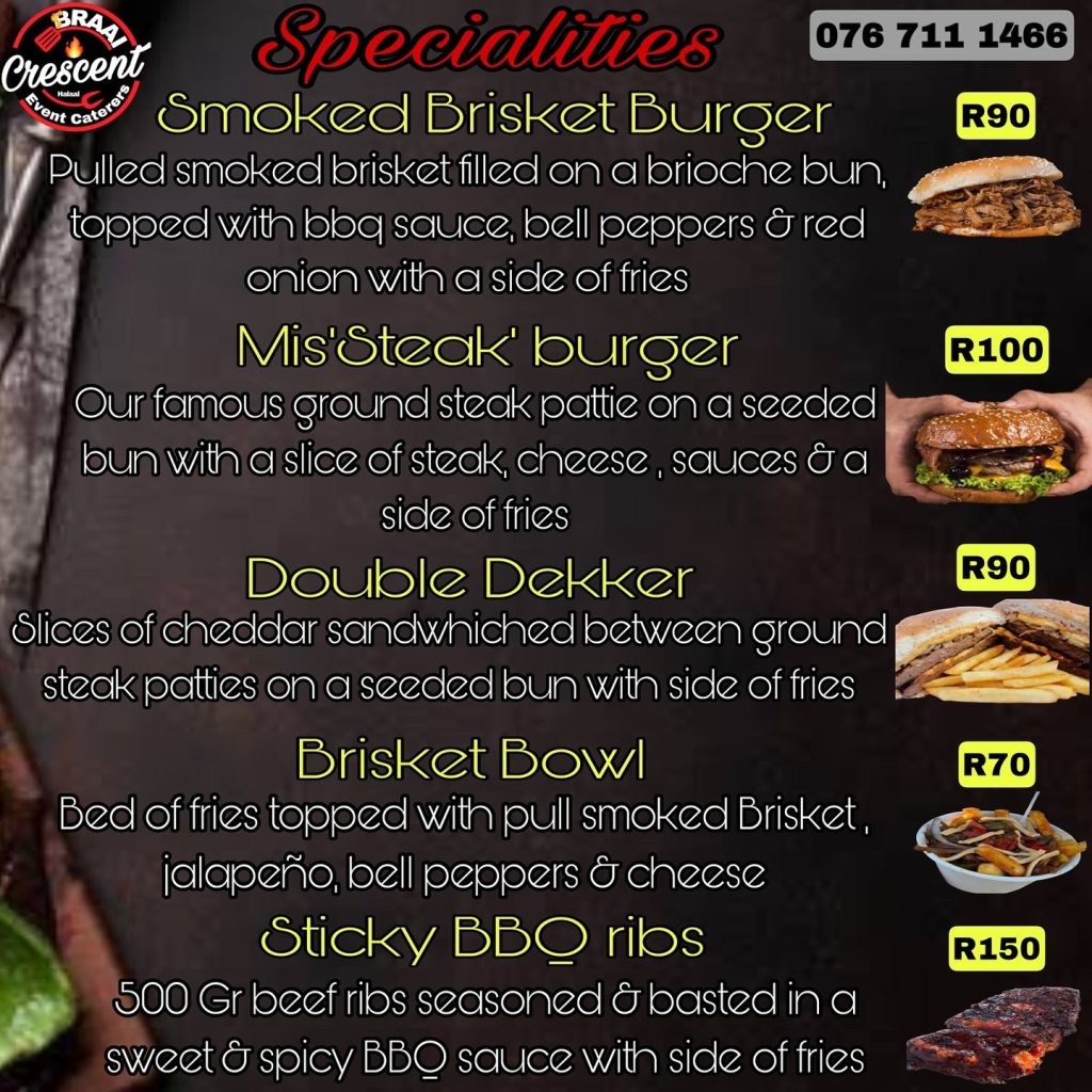 @Crescent_braai are back for first popup of 2025. Catch them at shell protea in Lenasia on Saturday 25 Jan. Pre orders open – 076 711 1466