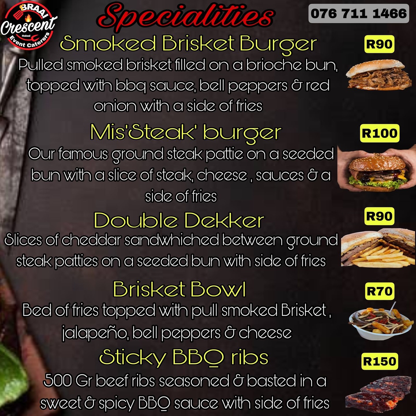 @Crescent_braai are back for first popup of 2025. Catch them at shell protea in Lenasia on Saturday 25 Jan. Pre orders open - 076 711 1466