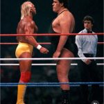 Most iconic shots in Sports History. Hulk Hogan faces Andre the Giant on Wrestlemania 3 in front of a packed 93 173 fans in the Pontiac Silverdome