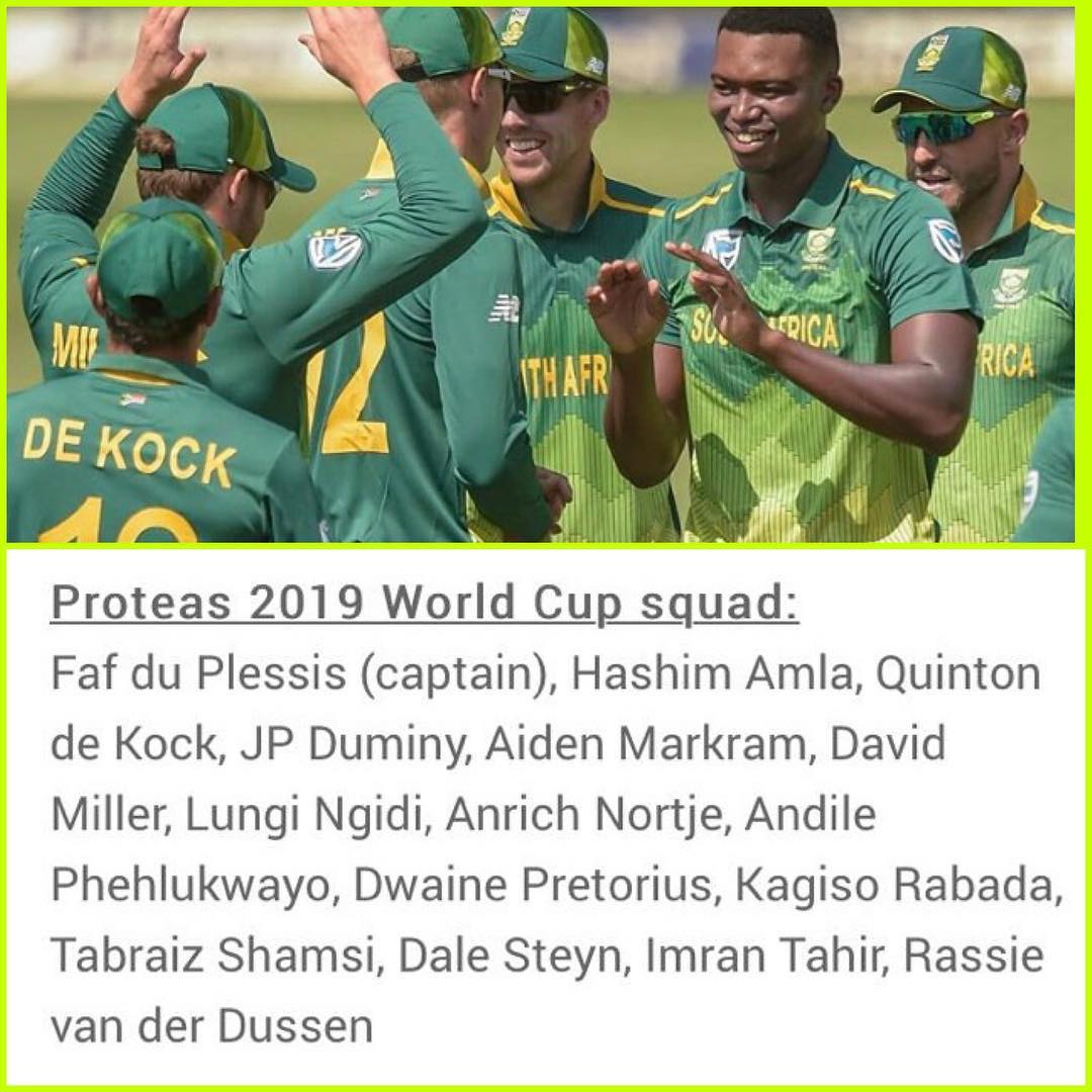 Proteas Squad for ICC 2019 Cricket World Cup. Your thoughts? Amla is in, Hendricks misses out. Also what are our chances for this World Cup. It’s 20 years since the Tragedy of 99#proteas #cricket #southafrica #cricketworldcup2019 #worldcup