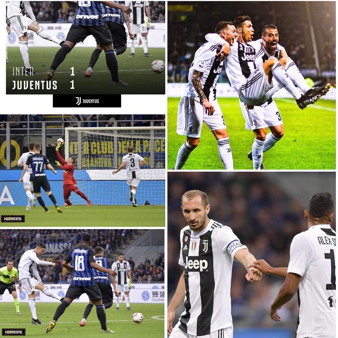 Inter Milan 1 Juventus 1. We share the spoils at the San Siro and another milestone for Ronaldo notching up his 600th League goal.Forza JuveAlways good to get a Derby result #intervsjuventus #juve #juventus #forzajuve #sansiro #juvefans #interfans #seriea #serieatim #ronaldo #cr7